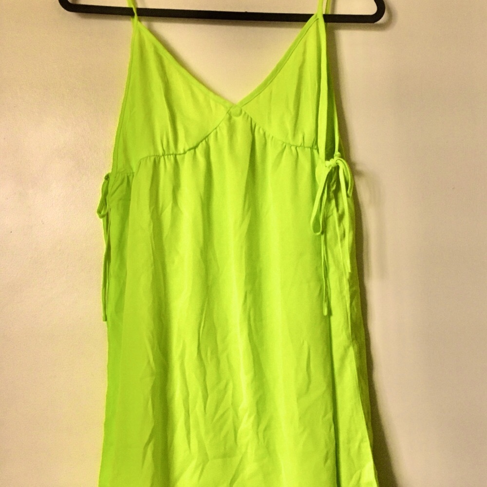 H&M Divided Cover Up Flared Neon Green Dress, Size S